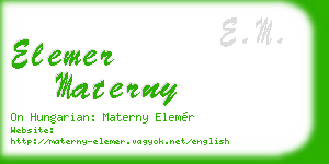 elemer materny business card
